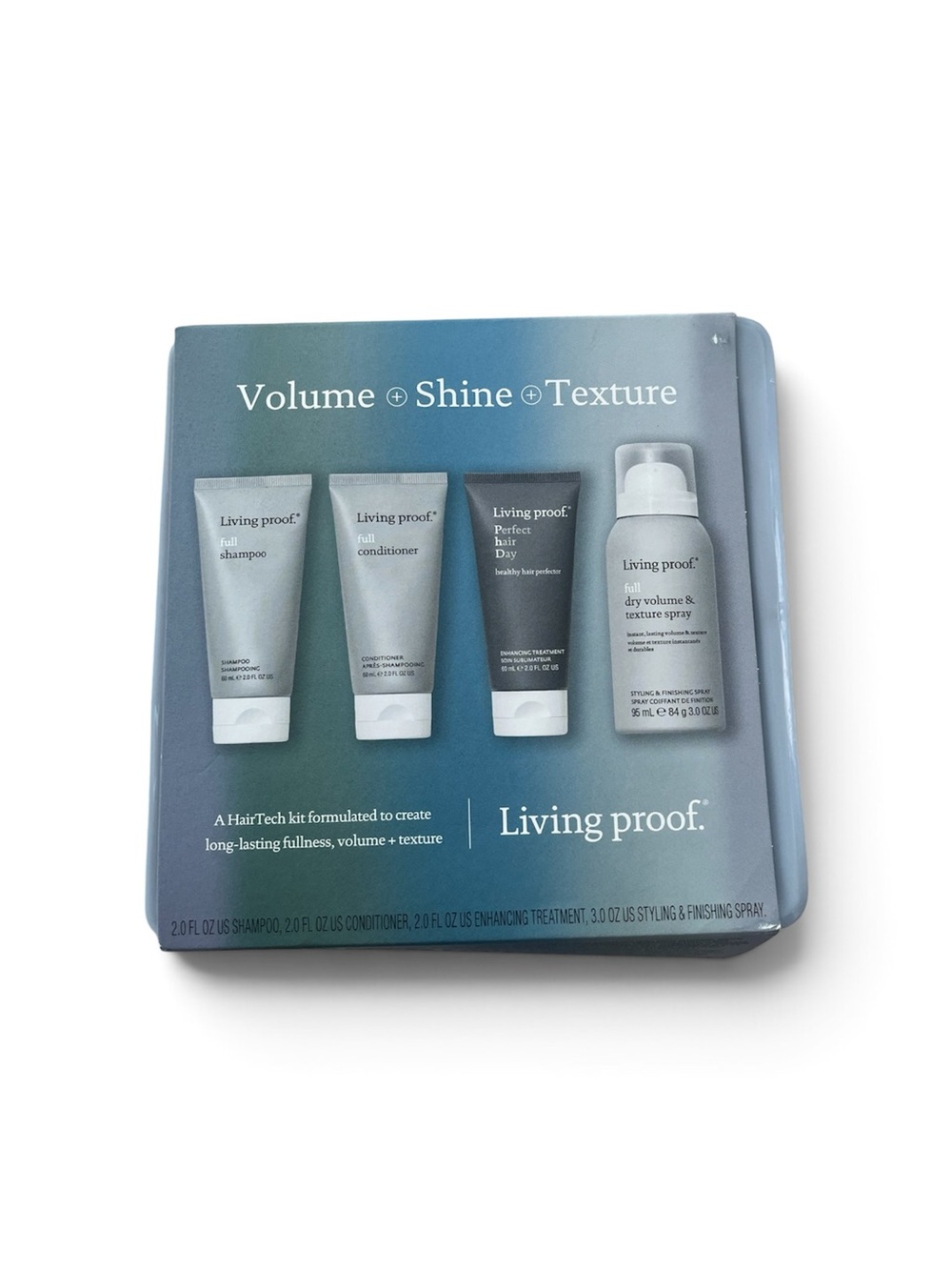 Living Proof Hair Volume Shine Texture Kit — Teal/Blue Packaging